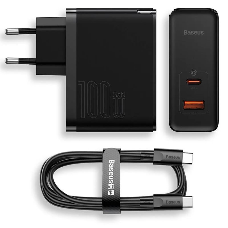 Baseus-GaN5-Pro-Fast-Charge-Kit-Incarcator-Retea-100W-Negru-si-Cablu-USB-C-100W-1m.2