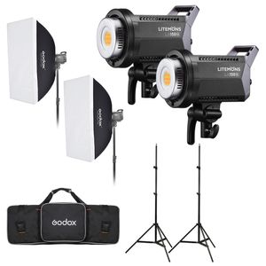 Godox Kit 2 Lampi Litemons LA150Bi  Bi-color si Accesorii