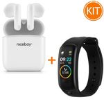 Kit Niceboy Hive Beans Casti Audio In-Ear True Wireless Alb + Bratara fitness XFIT Plus