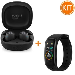 Kit Niceboy Hive Pods 3 Ultra Casti Audio In-Ear True Wireless Negru + Bratara fitness XFIT Plus