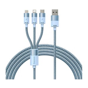 Baseus StarSpeed Cablu 3 in 1 Fast Charge USB M+L+C 3.5A 1.2m Albastru