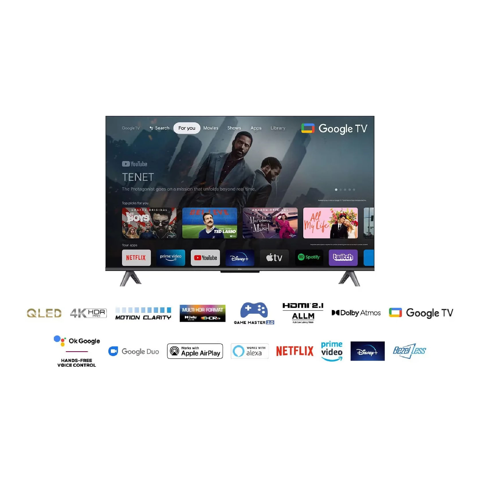 TV TCL 50 Pulgadas 127 cm 50C645 4K-UHD QLED Smart TV Goo