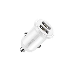 Baseus Grain Pro Car Charger Incarcator Auto Dual USB 4.8A Alb