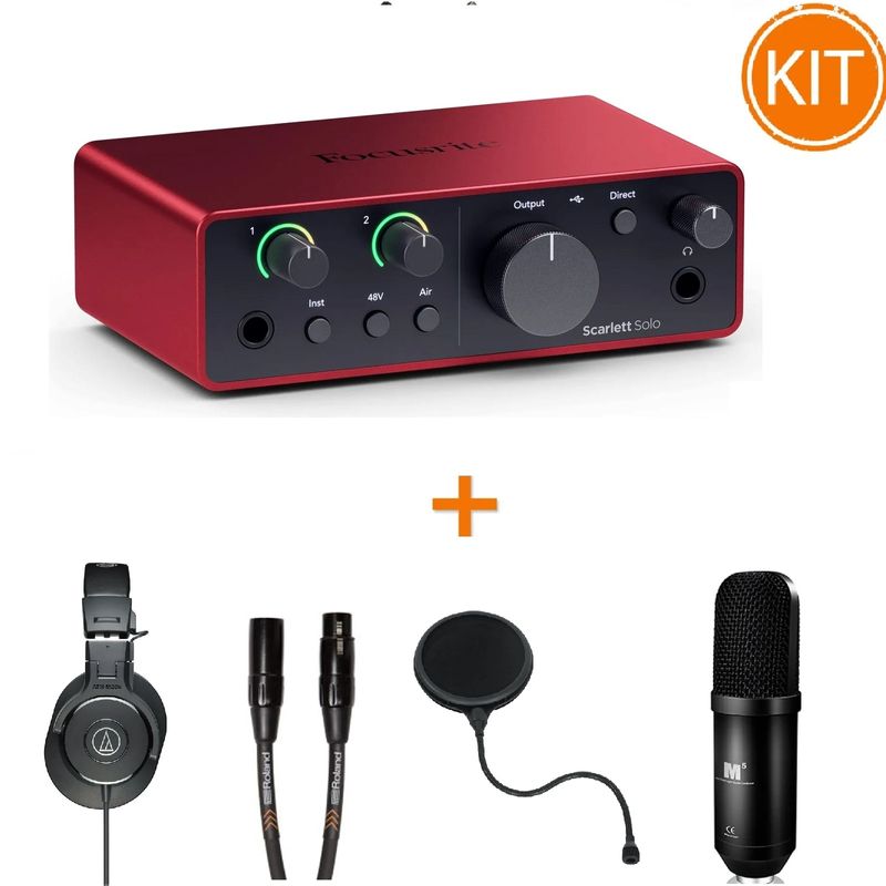 Kit Home Studio cu Focusrite Scarlett Solo 4th Gen + Microfon iCon M5