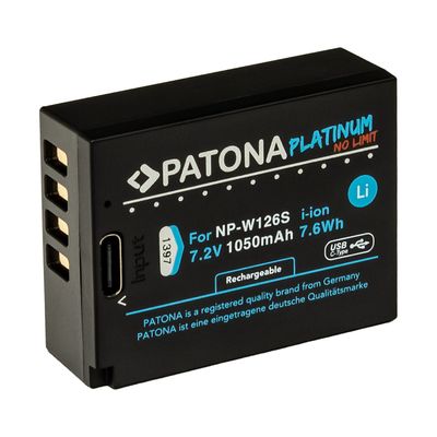 Patona Platinum Acumulator replace Li-Ion cu incacare USB-C pentru Fujifilm NP-W126S 1050 mAh 7.4V