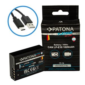 Patona Platinum Acumulator replace Li-Ion cu incacare USB-C pentru Canon LP-E10 1020 mAh 7.3V