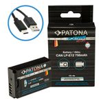 PatonaPlatinumAcumulatorreplaceLiIoncuincacareUSBCpentruCanonLPE10750mAh74V