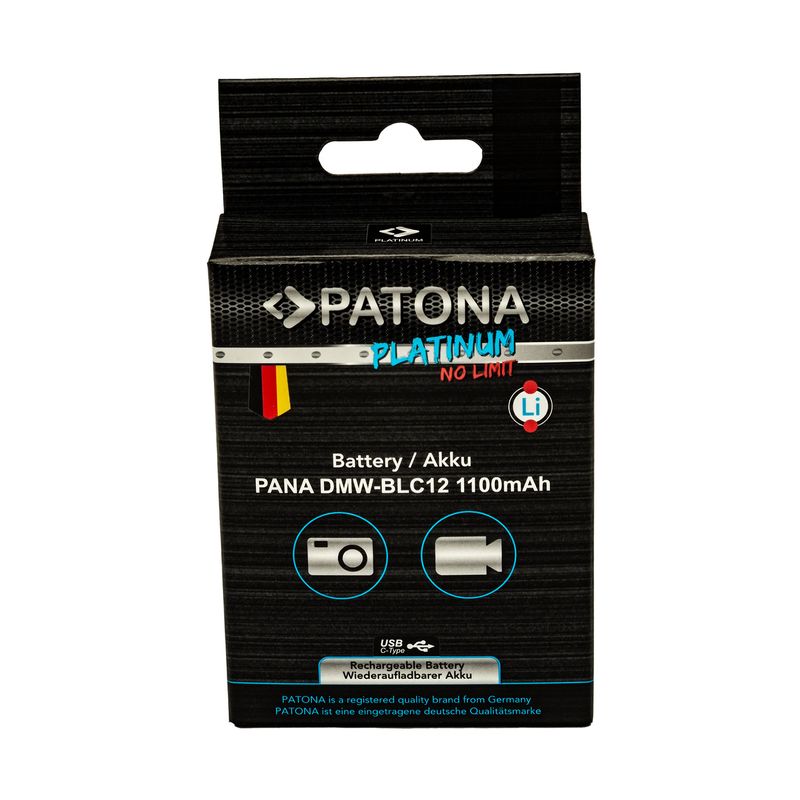 PatonaPlatinumAcumulatorreplaceLiIoncuincacareUSBCpentruPanasonicDMWBLC121100mAh72V