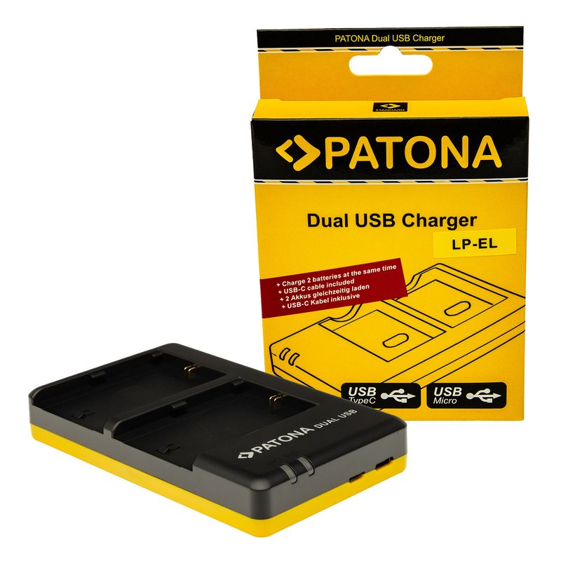 Patona-Platinum-Incarcator-Dual-replace-pentru-Canon-LP-EL-model-Blit-EL-1