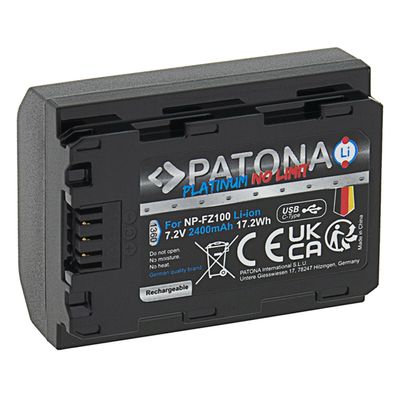 Patona Platinum Acumulator Replace Li-Ion cu Incarcare USB-C pentru Sony NP-FZ100 2400 mAh 7.2V