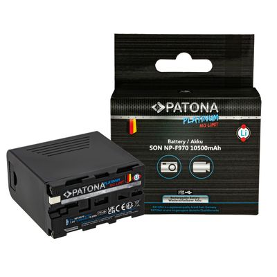 Patona Platinum Acumulator Replace Li-Ion cu PD20W USB-C pentru Sony NP-F970 F960 F950 10500 mAh 7.2V