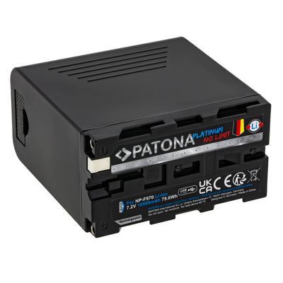Patona Platinum Acumulator Replace Li-Ion cu PD20W USB-C pentru Sony NP-F970 F960 F950 10500 mAh 7.2V