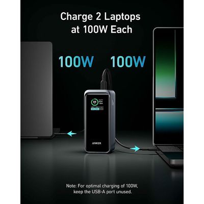 Acumulator extern Anker Prime 20000 mAh 200W Smart Digital Display 2x USB-C 1x USB-A Negru