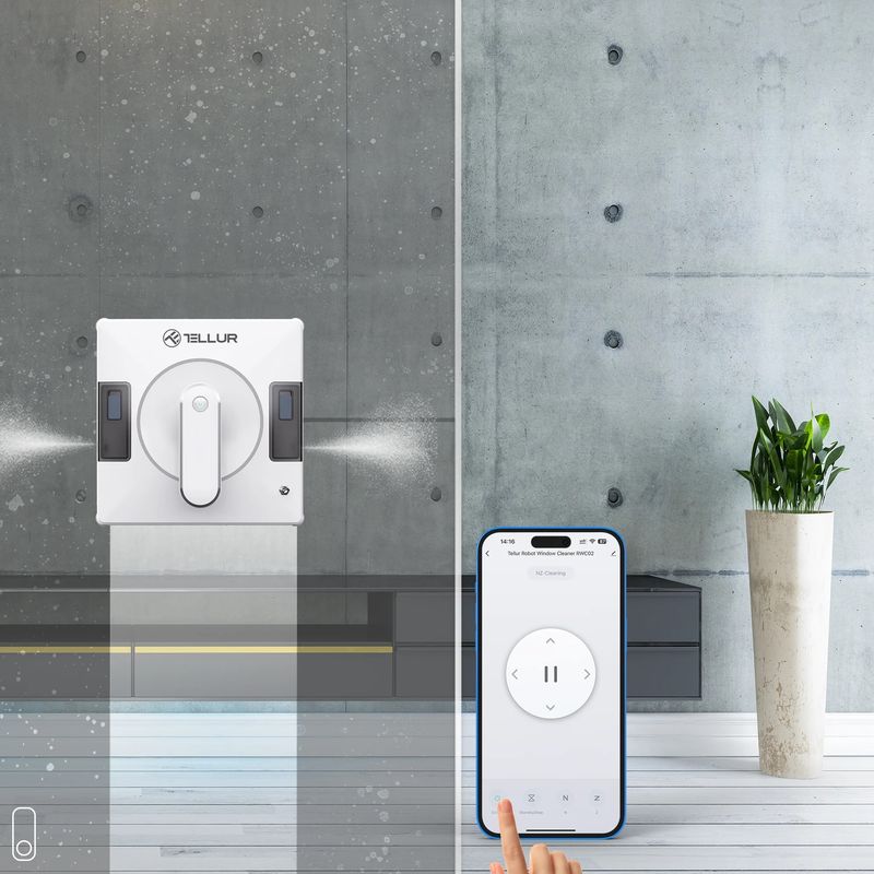 Tellur-RWC02-Robot-Curatare-Geamuri-Smart--WiFi--72W-2-Rezervoare-Apa-Anti-cadere-Alb-8