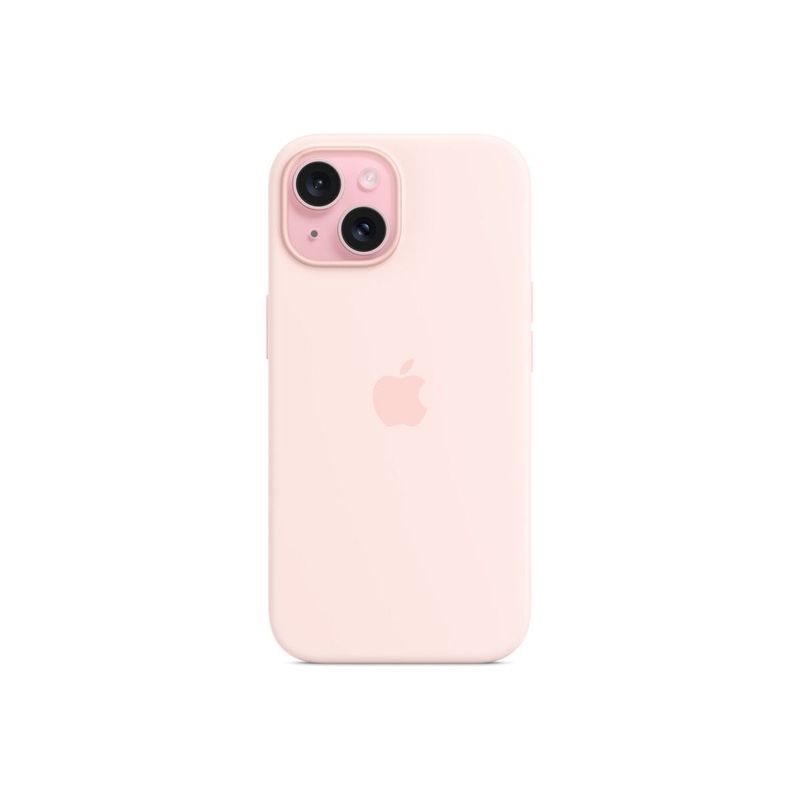 AppleHusadinSiliconcuMagSafepentruiPhone15LightPink