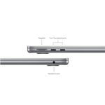 AppleMacBookAir15LaptopcuProcesorM38nucleeCPUsi10nucleeGPU16GBRAM512GBSSDSpaceGrey