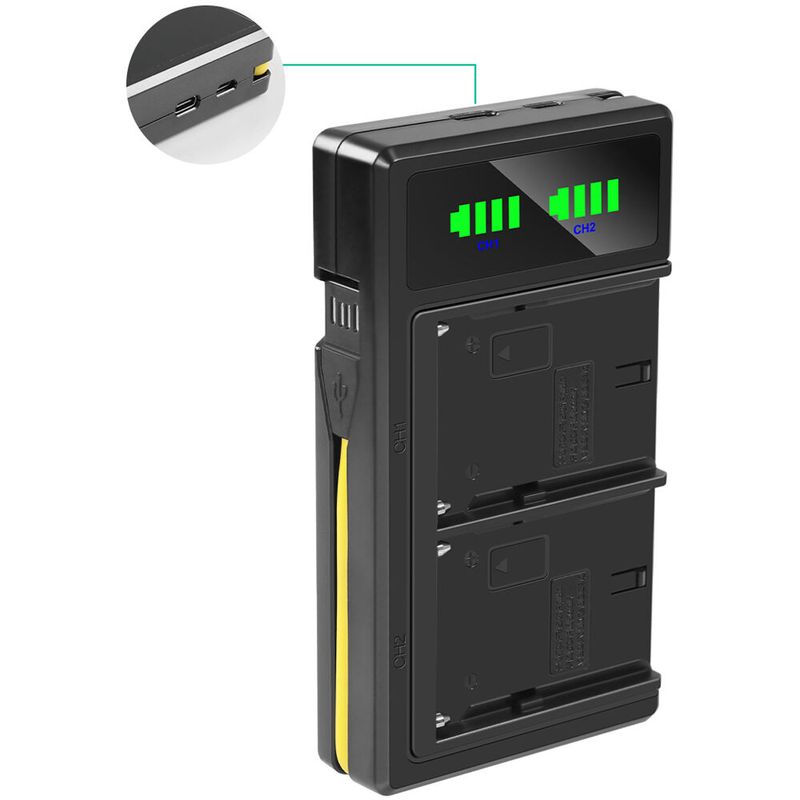 GVM-NP-F970-Kit-2-Acumulatori-NP-F-6600mAh-Li-ion-cu-Incarcator-Dublu-2