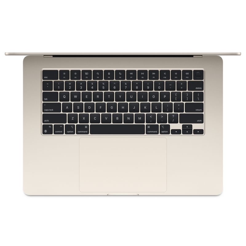 AppleMacBookAir15LaptopcuProcesorM38nucleeCPUsi10nucleeGPU8GBRAM512GBSSDStarlight