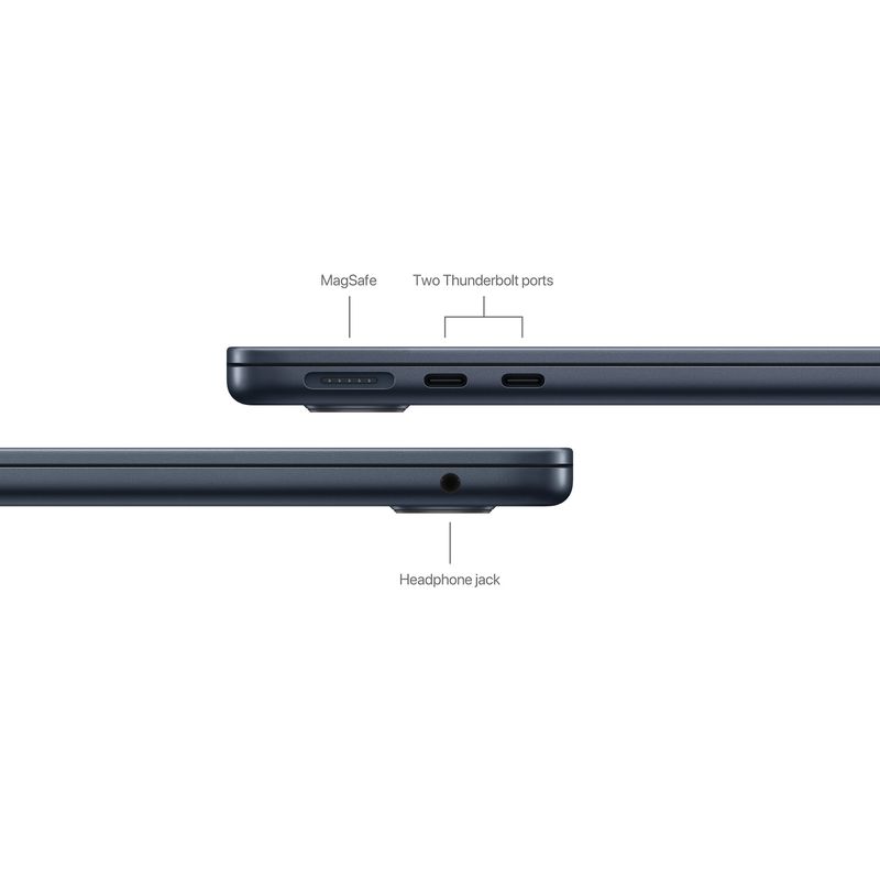 AppleMacBookAir15LaptopcuProcesorM38nucleeCPUsi10nucleeGPU8GBRAM512GBSSDMidnight