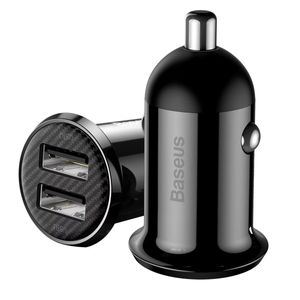Baseus Incarcator Auto Grain Pro Car Charger Dual USB 4.8A Negru