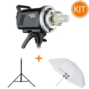 Kit Blit Godox MS200 200W cu Umbrela Difuzie 120cm si Stativ 2.8m