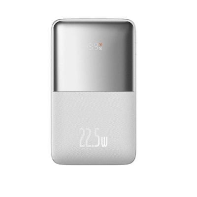 Baseus Acumulator Extern  Bipow Pro Digital Display Fast Charge 20000mAh 22.5W Alb + Cablu USB USB-C 0.3m