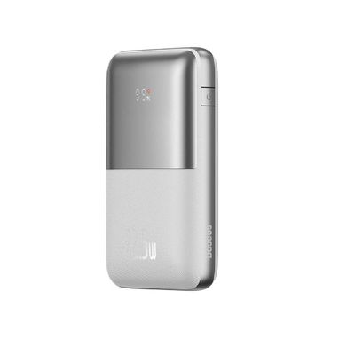 Baseus Acumulator Extern  Bipow Pro Digital Display Fast Charge 20000mAh 22.5W Alb + Cablu USB USB-C 0.3m