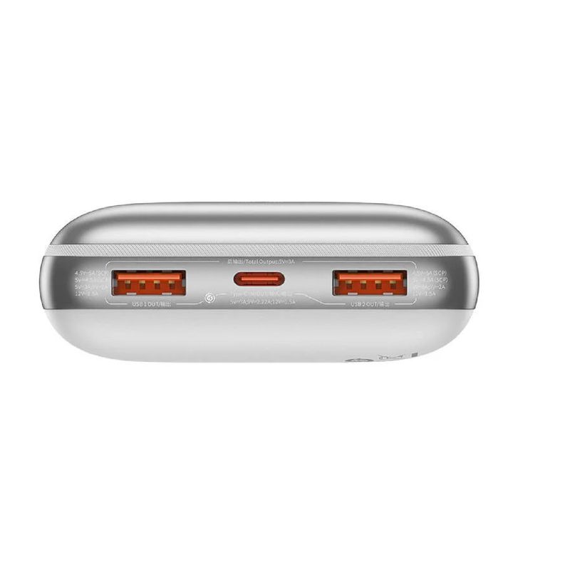 BaseusAcumulatorExternBipowProDigitalDisplayFastCharge20000mAh225WAlbCabluUSBUSBC03m