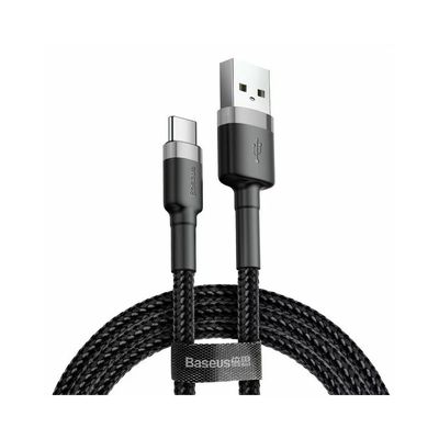 Baseus Cafule Cablu USB-A la  USB-C 3A 0.5m Gri/Negru