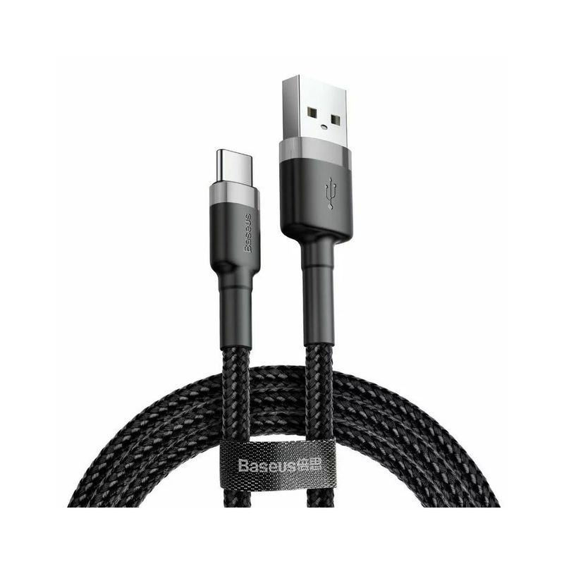 Baseus-Cafule-Cablu-USB-A-la-USB-C-3A-0.5m-Gri-Negru