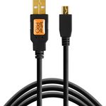 TetherTools TetherPro Cablu USB 2.0 la Mini-B 5-Pin 4.6m Negru