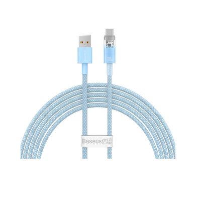 Baseus Cablu Explorer Series Fast Charge Control Temperatura USB to USB-C 100W 2m Albastru