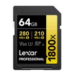 LexarCarddeMemorieSDXCProfessionalUHSIIBL1800x64GBV60Gold