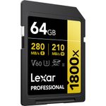 LexarCarddeMemorieSDXCProfessionalUHSIIBL1800x64GBV60Gold
