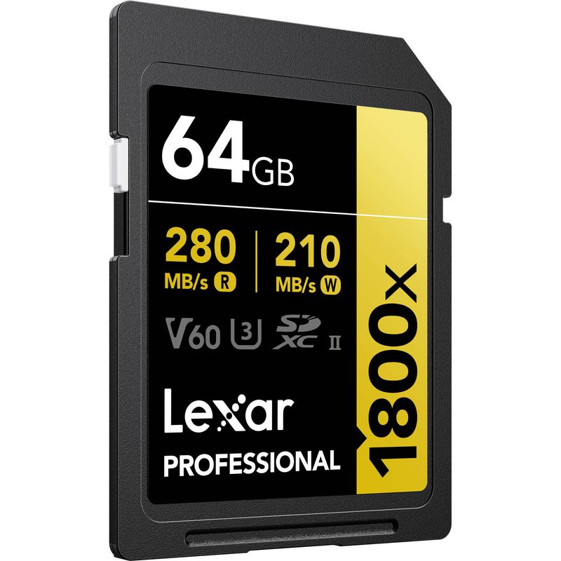 Lexar-Card-de-Memorie-SDXC-Professional-UHS-II-BL-1800x-64GB-V60-Gold-2