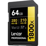 LexarCarddeMemorieSDXCProfessionalUHSIIBL1800x64GBV60Gold