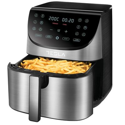 Tesla AF701BX Friteuza  Inox cu Aer Cald 1700W 7L Panou digital 12 programe Negru