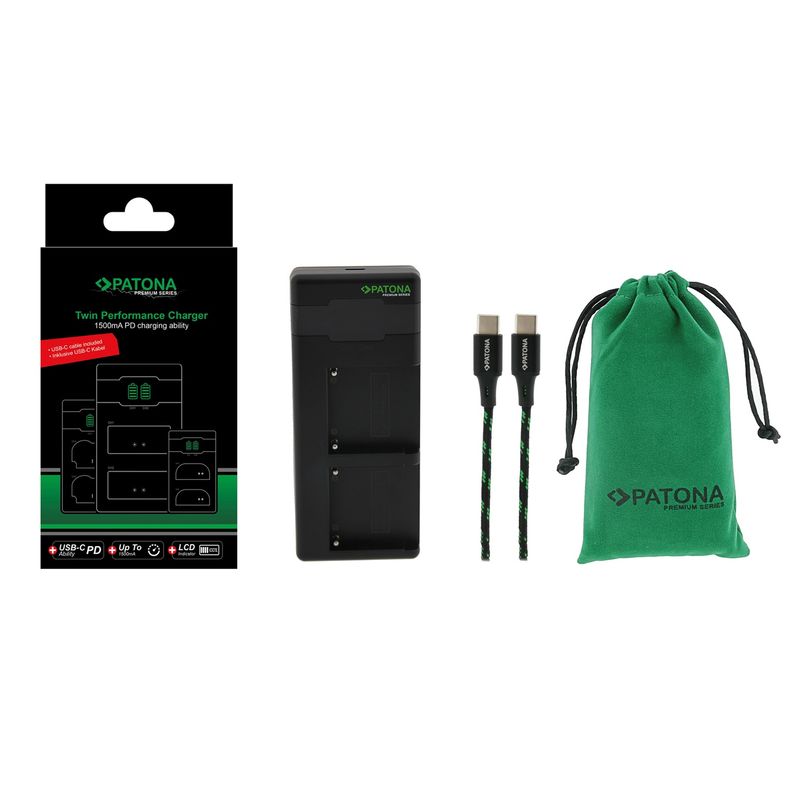 Patona-Incarcator-Premium-Dual-Performance-PD-LCD-USB-C-pentru-Sony-F550-F750-F970-FM50-FM500H