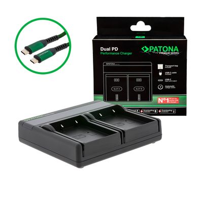 Patona Incarcator Premium Dual PD pentru Olympus BLX-1 OM-1 Intrare/iesire USB-C