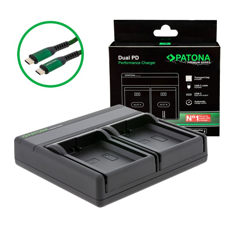 Patona-Incarcator-Premium-Dual-PD-pentru-Nikon-EN-EL14-Intrare-iesire-USB-C-