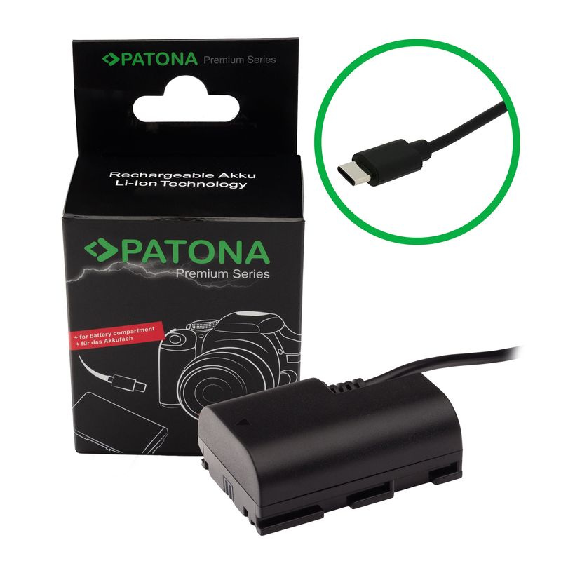 Patona-Premium-Adaptor-Acumulator-cu-intrare-USB-C-pentru-Canon-LP-E6-LP-E6N-LP-E6NH