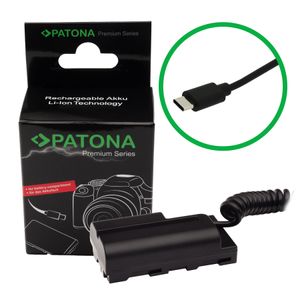 Patona Premium Adaptor Acumulator cu Intrare USB-C pentru Sony NP-FM50 NP-F550 NP-F750 NP-F960 NP-F970