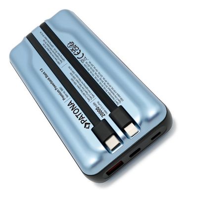 Patona Premium Baterie Externa Stark 1.0 PD65W 20.000mAh cu 2 cabluri intergrate USB-C si Lightning