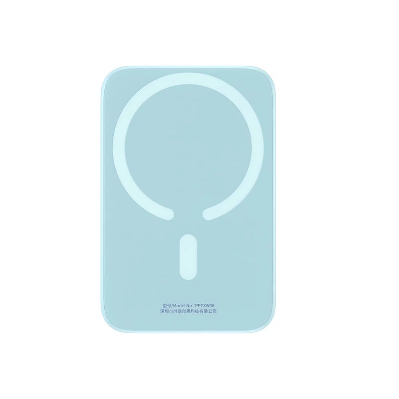 BaseusAcumulatorExternMagneticMiniWirelessFastCharge6000mAh20WAlbastruCabluUSBC30cm