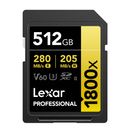 Lexar Card de Memorie SDXC Professional UHS-II BL 1800x 512GB V60 Gold