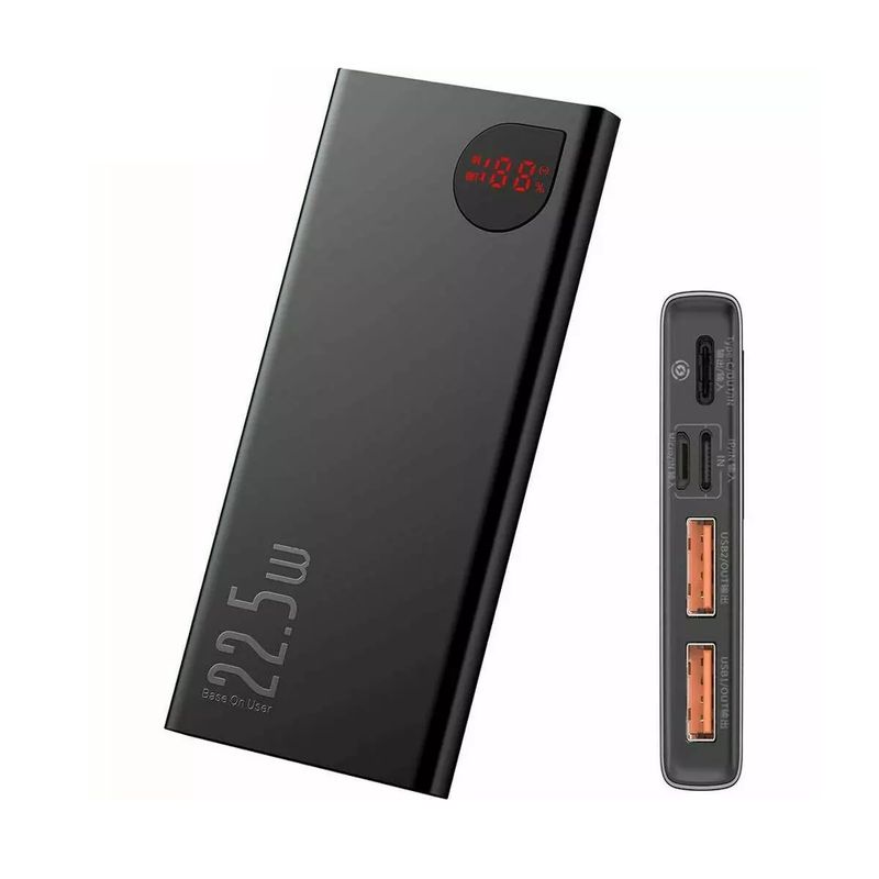 Baseus-Adaman-Acumulator-Extern-QC-10000mAh-22.5W-2021-Negru---Cablu-USB-la-USB-C-0.3m