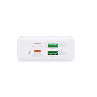Baseus Adaman2 Acumulator Extern 20000mAh 30W Alb + Cablu USB USB-C 0.3m