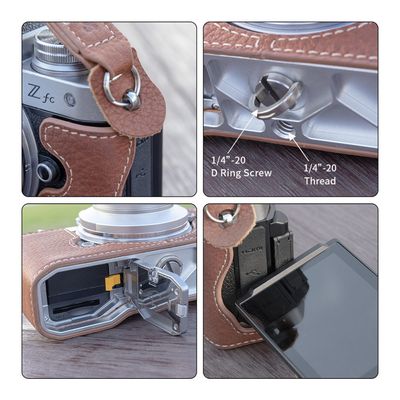 SmallRig 3481 Leather Half Case with Shoulder Strap pentru Nikon Z fc