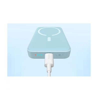 Baseus Magnetic Mini Air Wireless Acumulator Extern 10000mAh 20W Albastru + Cablu USB-C 30cm