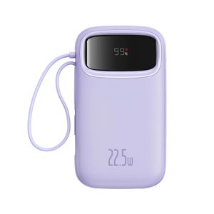 Baseus Qpow2 Acumulator Extern Cablu Dual 10000mAh 22.5W Violet + Cablu USB-C 0.3m